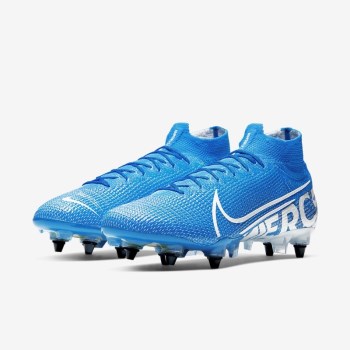 Nike Mercurial Superfly 7 Elite SG-PRO Anti-Clog Traction - Férfi Focicipő - Kék/Obszidián/Fehér